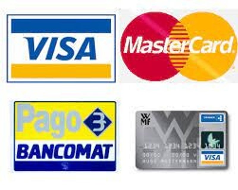 Carte di credito e bancomat accettati